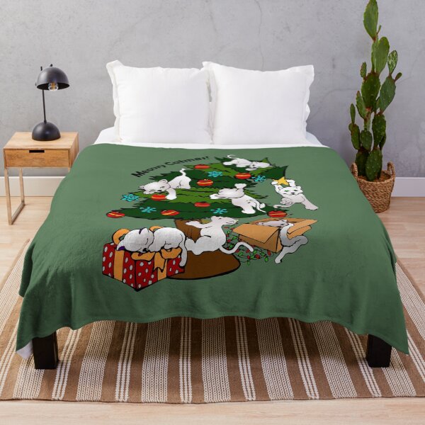 Item preview, Meowy Catmas Tree * Merry Christmas with white light cats. designed and sold by MyThingNow.