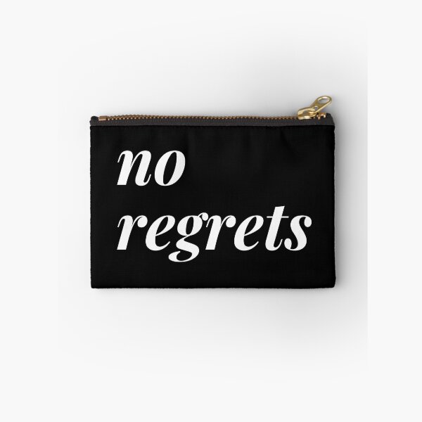 Item preview, No regrets. Text only design. White text. designed and sold by JellyBeenzz.