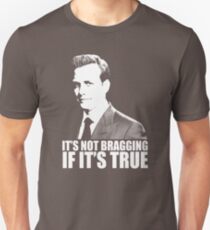 Suits Harvey Specter It's Not Bragging Tshirt white Slim Fit T-Shirt