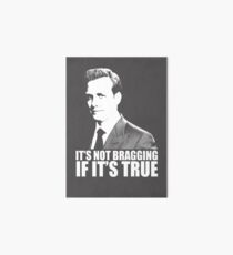 Suits Harvey Specter It's Not Bragging Tshirt white Art Board