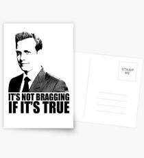 Suits Harvey Specter It's Not Bragging Tshirt Postcards