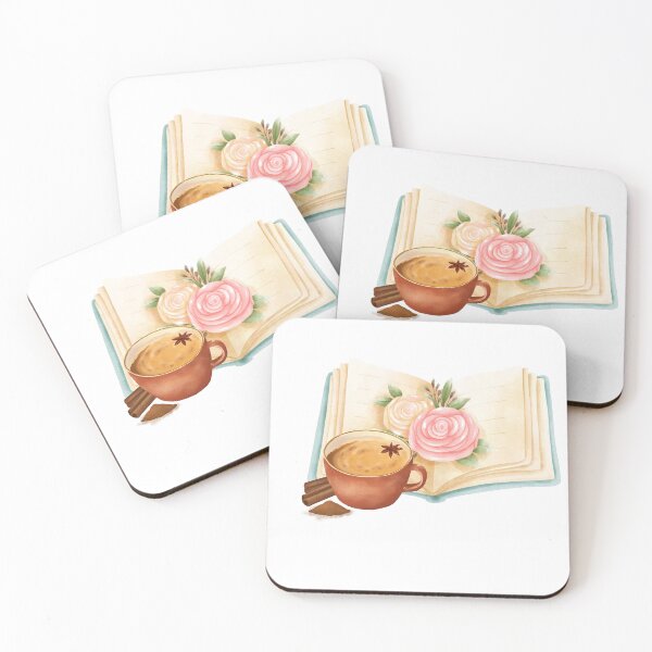 Item preview,  flowery books and tea  designed and sold by ApurwaArtShop.