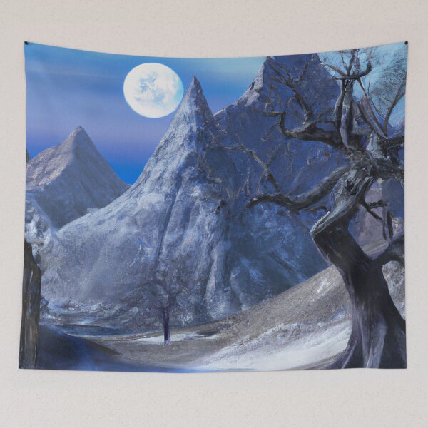 Item preview, Moonlit Mountain Path - Magical Realm Snow Scene designed and sold by GWTF-Designs.