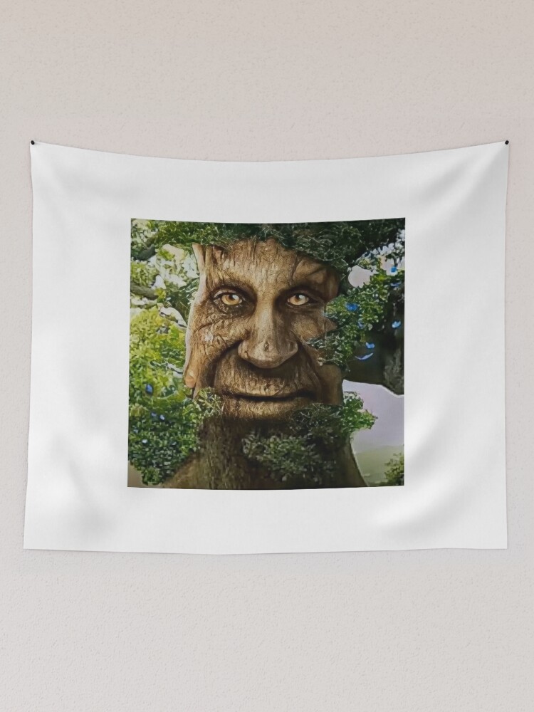 Wise Mystical Tree Face Old Mythical Oak Tree Funny Meme Crop Top