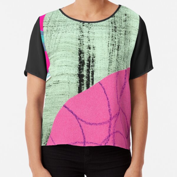 abstract collage Chiffon Top