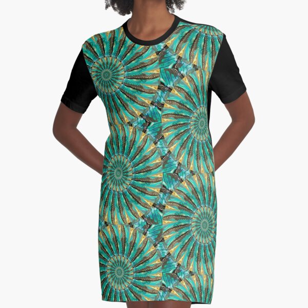 Fragmented Reality Graphic T-Shirt Dress