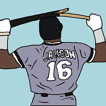 Bo Jackson Breaks Bat Kansas City Royal Baseball Illustrated Print Poster  Art