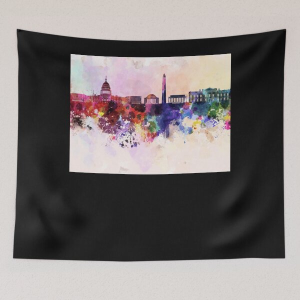 Item preview, Washington DC skyline in watercolor designed and sold by thomabiondo.