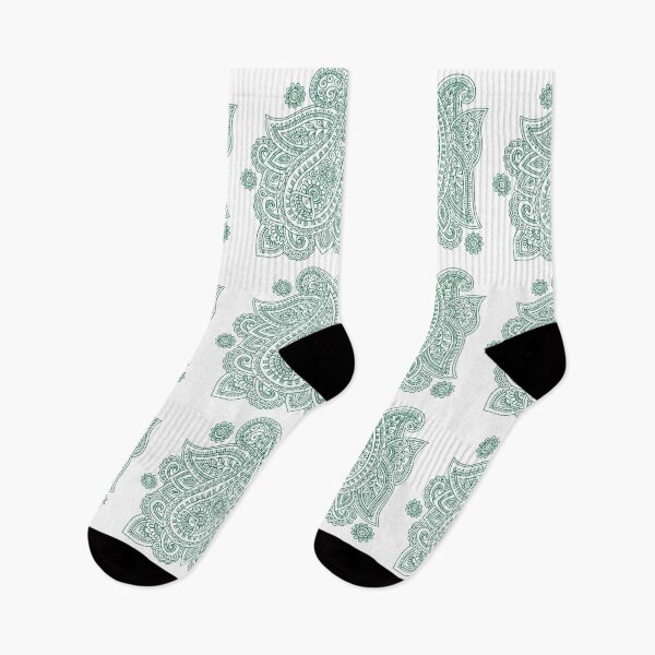 Item preview, Diseño de patrón de Doodle de Paisley Mehndi blanco verde designed and sold by Summer-Winter.