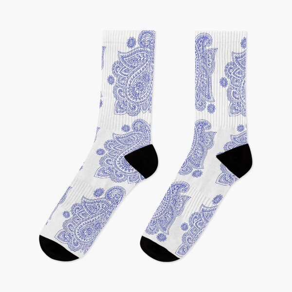 Item preview, Diseño de patrón de Doodle de Paisley Mehndi blanco azul designed and sold by Summer-Winter.