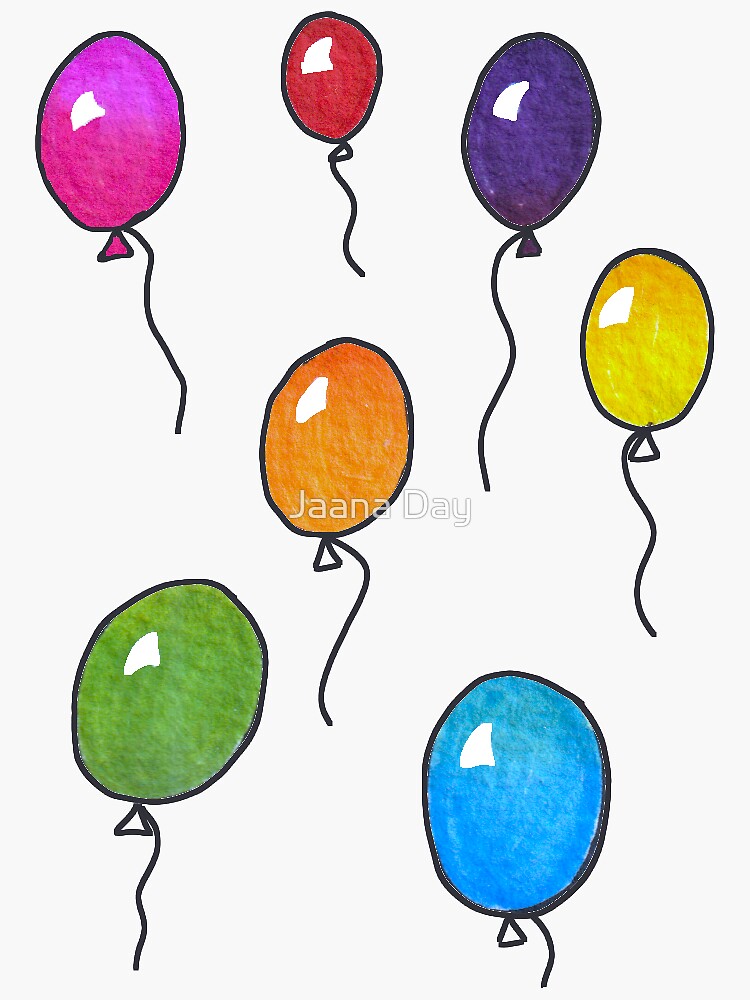 Thumbnail 3 of 3, Sticker, Balloons designed and sold by JaanaDay.