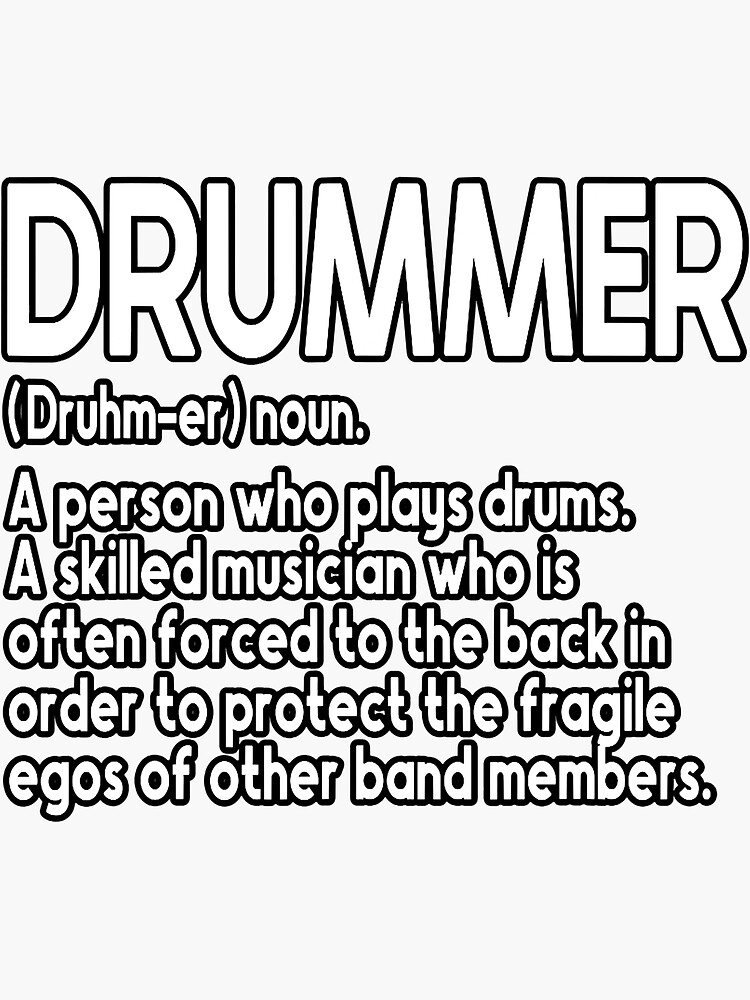 "Drummer Definition Funny Drums Music Lover Musician" Sticker for Sale