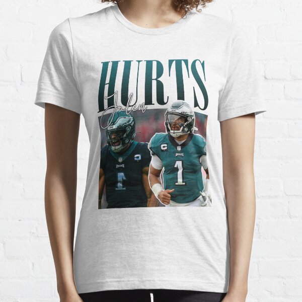 Jalen Hurts Philadelphia Eagles Women's Green Name & Number Logo Slim Fit T- Shirt 