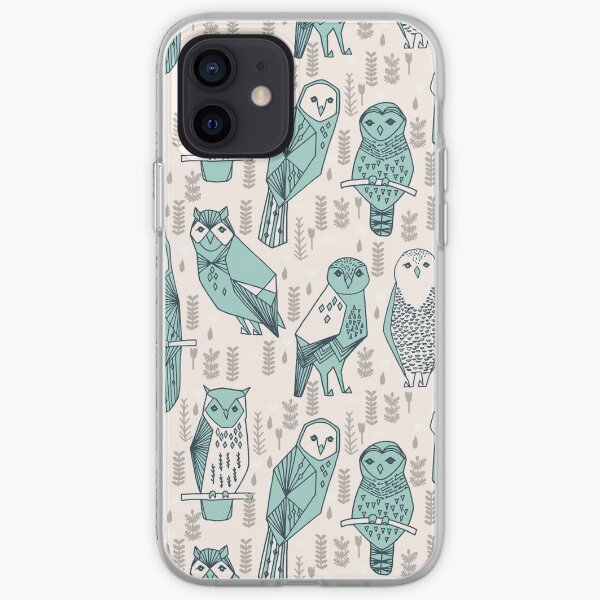 Parliament of Owls - Pale Turquoise by Andrea Lauren iPhone Soft Case