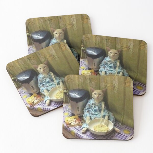 Item preview, Sad Cat Eating Ramen designed and sold by oestra.