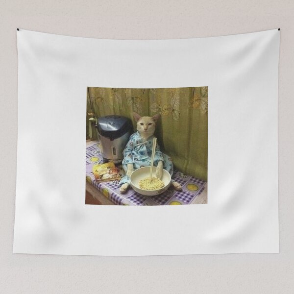 Item preview, Sad Cat Eating Ramen designed and sold by oestra.