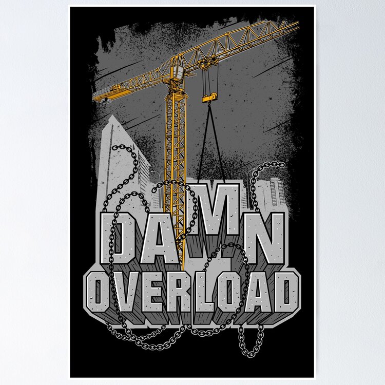 Tower Crane Damn Overload Sticker