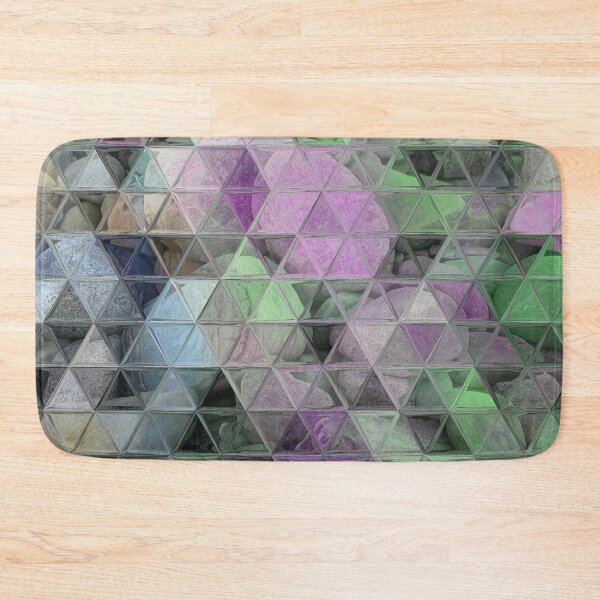 Item preview, Geometric Abstract Art Maximalist Style Boho Vibes Triangles Mosaic over Colorful Beach Pebbles 1 of 2 designed and sold by Beachy.