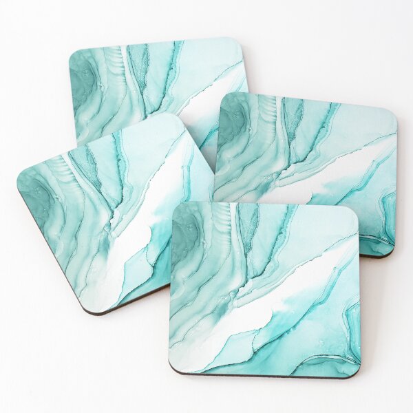 Item preview, Aqua Liquid Paint Marble 6 designed and sold by MysticMarble.