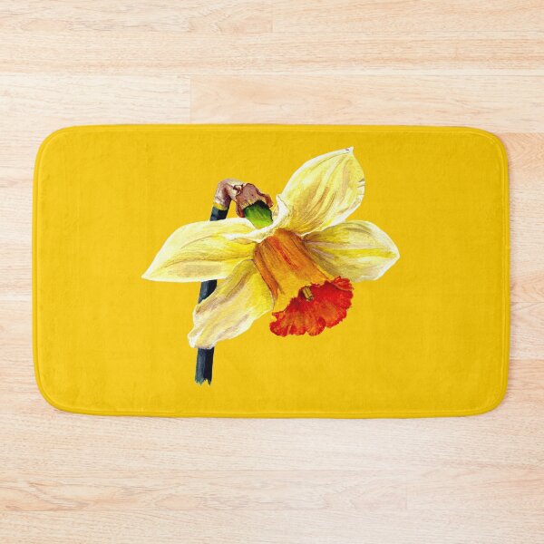 Item preview, Lady Hilaria Daffodil. Original Acrylic Painting by Jane Green. Yellow background designed and sold by janesg.