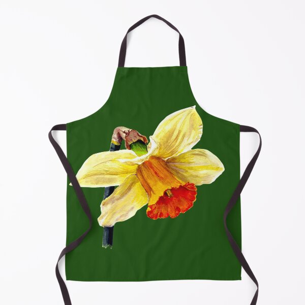 Item preview, Lady Hilaria Daffodil. Original Acrylic Painting by Jane Green. Green background designed and sold by janesg.