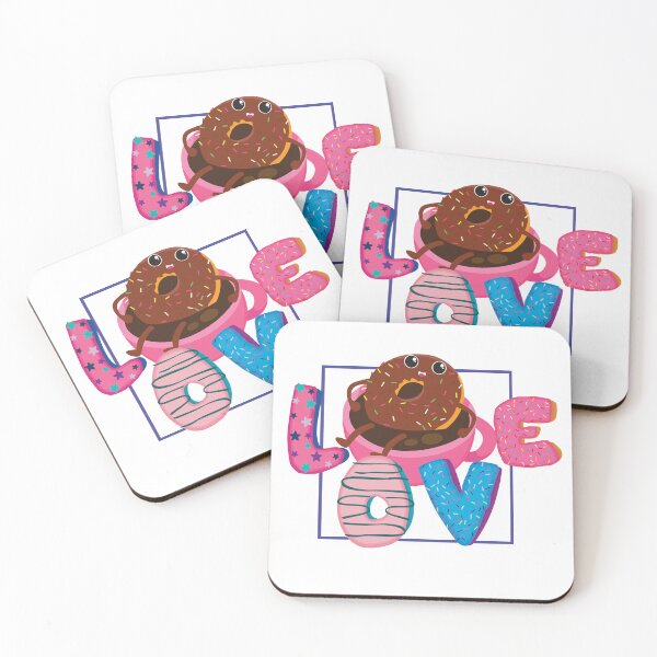 Item preview, Chocolate Donut Coffee Love with dark frame designed and sold by Nadeasart.