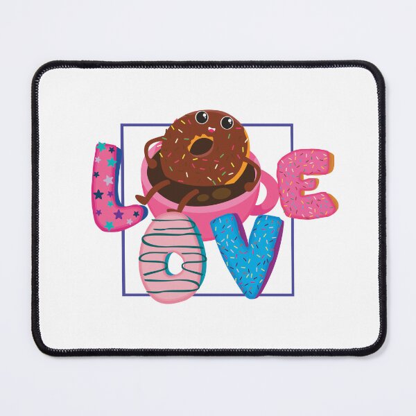 Item preview, Chocolate Donut Coffee Love with dark frame designed and sold by Nadeasart.