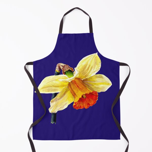Item preview, Lady Hilaria Daffodil. Original Acrylic Painting by Jane Green. Blue background designed and sold by janesg.