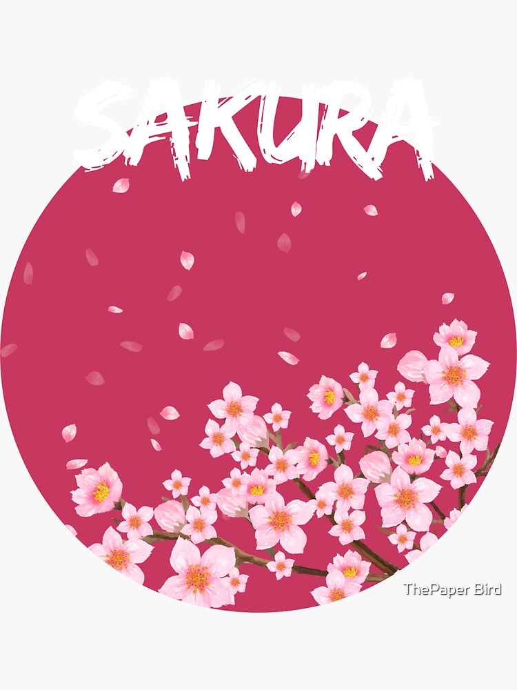 "Sakura Japanese Purple Sakura Cherry Blossom Flower" Sticker for Sale