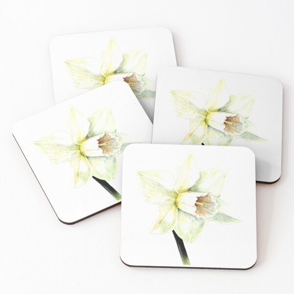 Item preview, Tamara Snow Daffodil. Original Acrylic Painting by Jane Green. White background designed and sold by janesg.