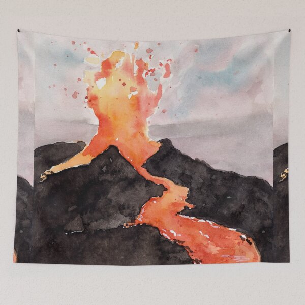 Item preview, Volcano Landscape - Watercolour Painting designed and sold by Pattokarts.