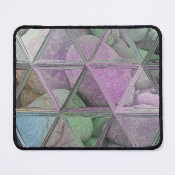 Item preview, Geometric Abstract Art Maximalist Style Boho Vibes Triangles Mosaic over Colorful Beach Pebbles 2 of 2 designed and sold by Beachy.