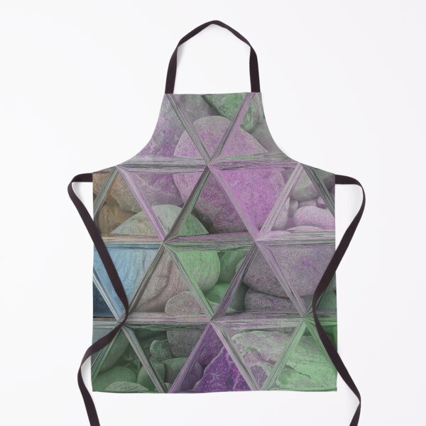 Item preview, Geometric Abstract Art Maximalist Style Boho Vibes Triangles Mosaic over Colorful Beach Pebbles 2 of 2 designed and sold by Beachy.