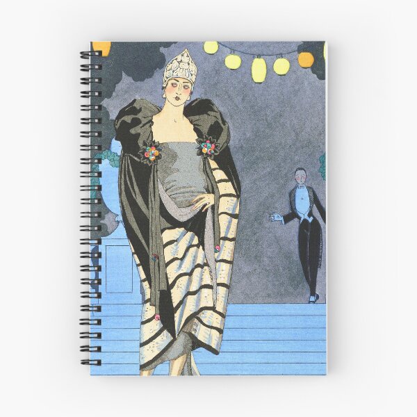 Artikelvorschau, Abendgarderobe Modeillustration von George Barbier Art Deco Vintage Ausstellung Museum entworfen und verkauft von Tamas Das.