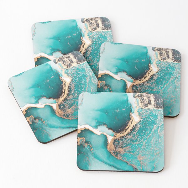 Item preview, Aqua Liquid Paint Marble 9 designed and sold by MysticMarble.