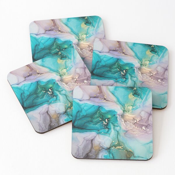 Item preview,  Aqua Liquid Paint Marble 10 designed and sold by MysticMarble.