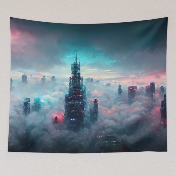 Item preview, Cyberpunk Synthwave Cloud City designed and sold by yAnn1x.