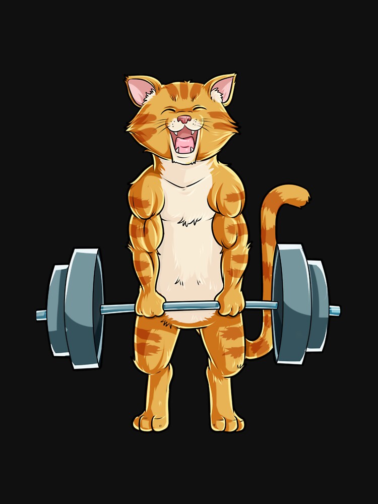 Cat-Deadlift-Powerlifting-T-Shirt-Fitness-Gym-Lifting-Weights-Tee-Gifts |  Essential T-Shirt