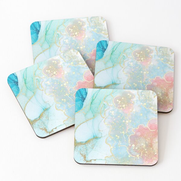 Item preview, Aqua Liquid Paint Marble 14 designed and sold by MysticMarble.