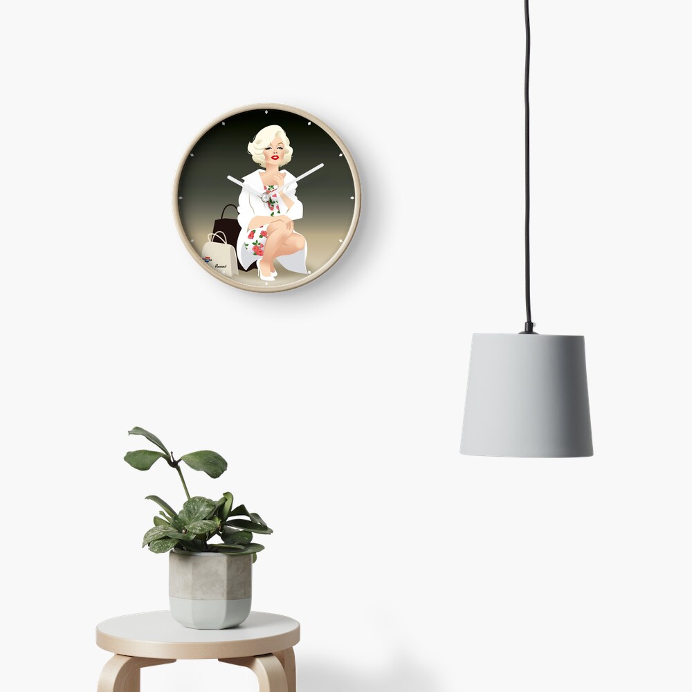 Marilyn white coat Clock