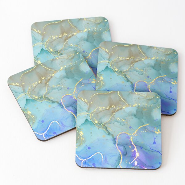 Item preview, Aqua Liquid Paint Marble 16 designed and sold by MysticMarble.