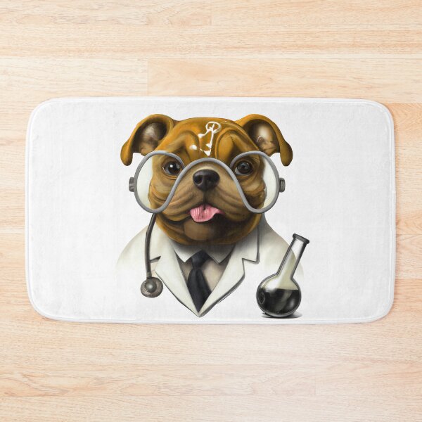 Item preview, Bulldog scientist Painting Cartoon Drawing Dog Art designed and sold by elhefe.