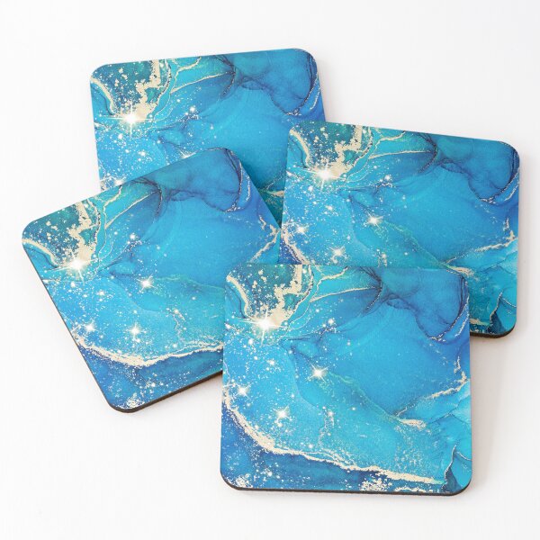 Item preview,  Aqua Liquid Paint Marble 18 designed and sold by MysticMarble.