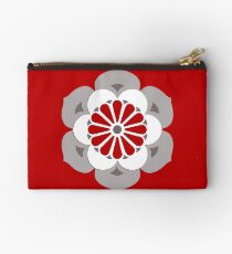 Lotus Mandala, Dark Red, Gray and White Studio Pouch