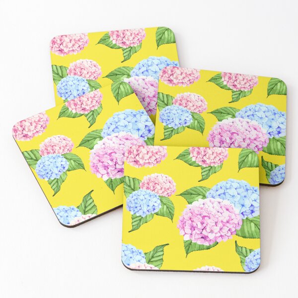 Item preview, Hand Drawn Vintage Flower Market -Pink Blue Hydrangea designed and sold by Tamas Das.