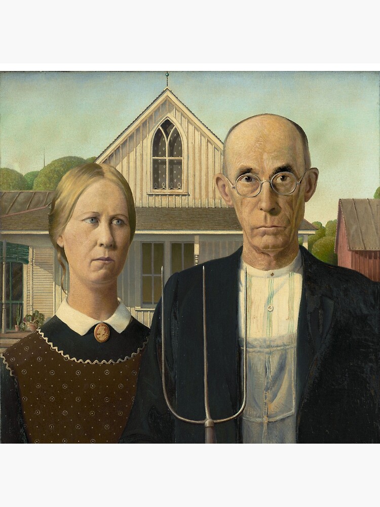 American Gothic Oil Painting by Grant Wood by podartist