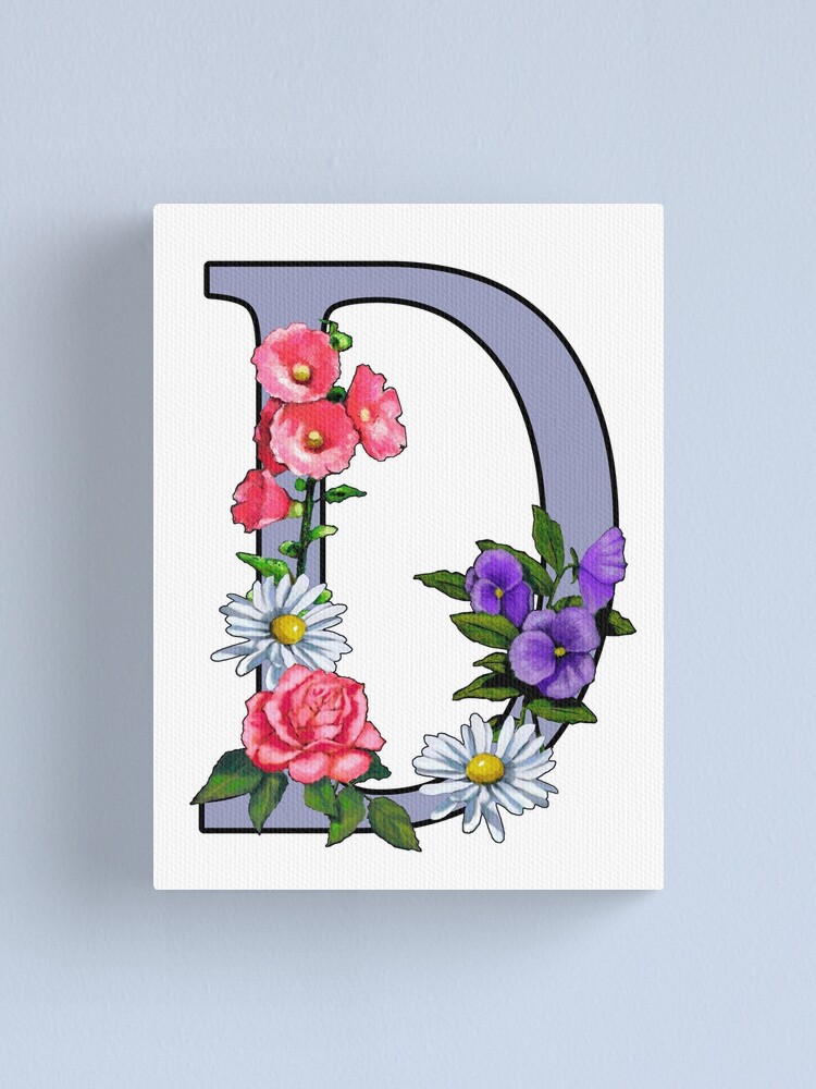 Letter Of The Alphabet And Initial With Flowers Canvas
