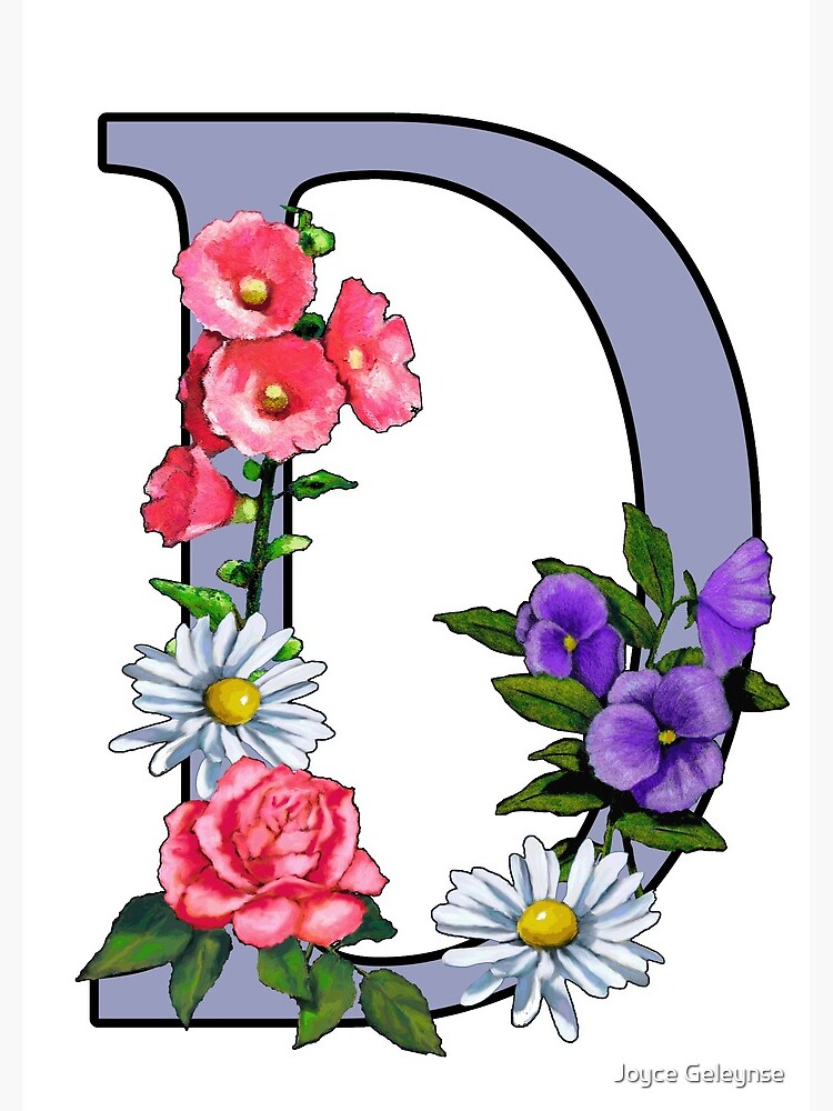 Letter D, Monogram, Flowers, Initial, Artwork, Alphabet | Journal