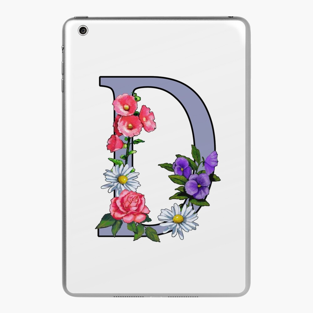 M Monogram Letter Initial Flowers | iPad Case & Skin