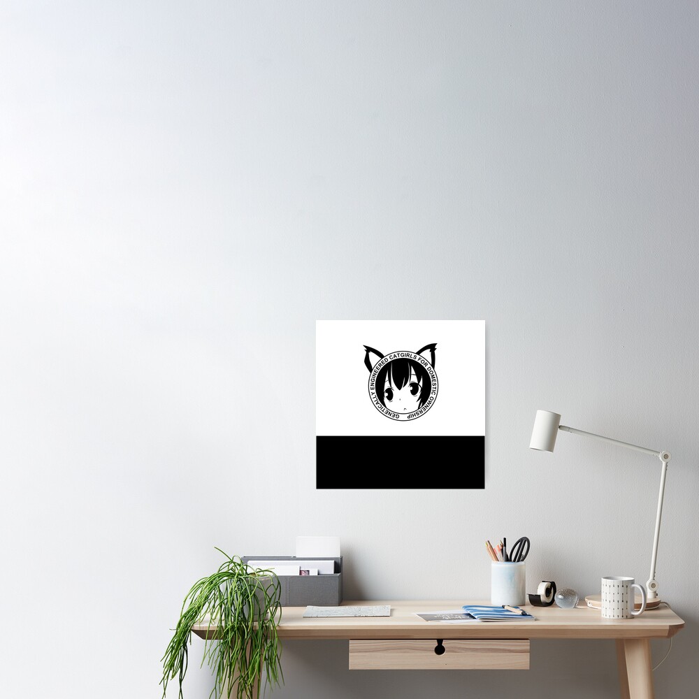 Genetically-Engineered-Catgirls-for-Domestic-Ownership!-(Black)-Mask  Sticker for Sale by Theav165kps